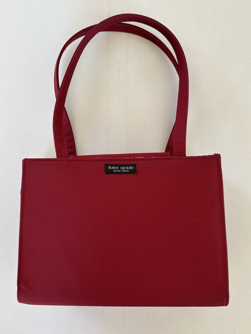 Kate Spade New York Red Nylon Mini Tote Bag Leopard Print Lining Small Handbag